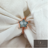 Genuine Aquamarine Ring, Star Ring, Electroplated Ring, Handmade Stone Ring, March Birthstone Jewelry, Woman Ring, Gift For her, Gift Idea